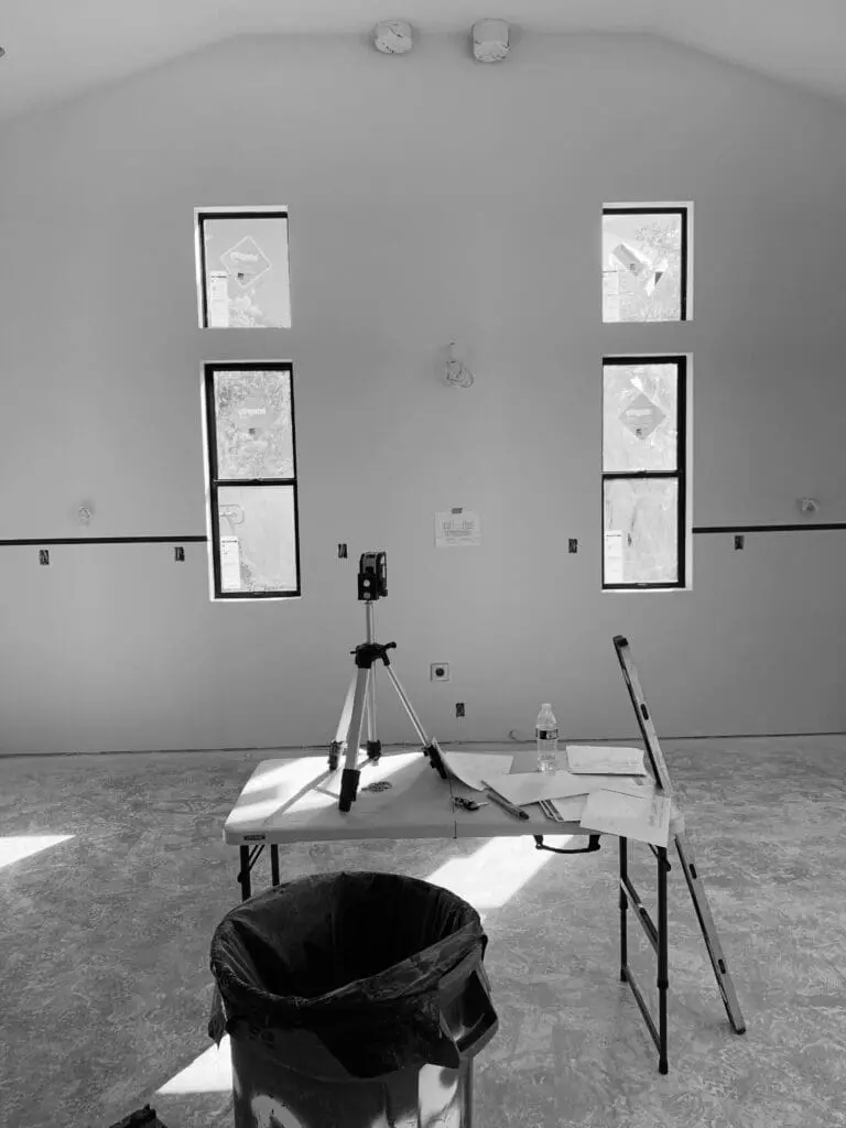 this living room was rocked and taped, 2 construction terms