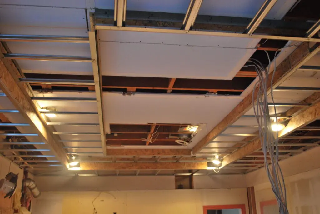 ceiling framed in on this Napa Valley home