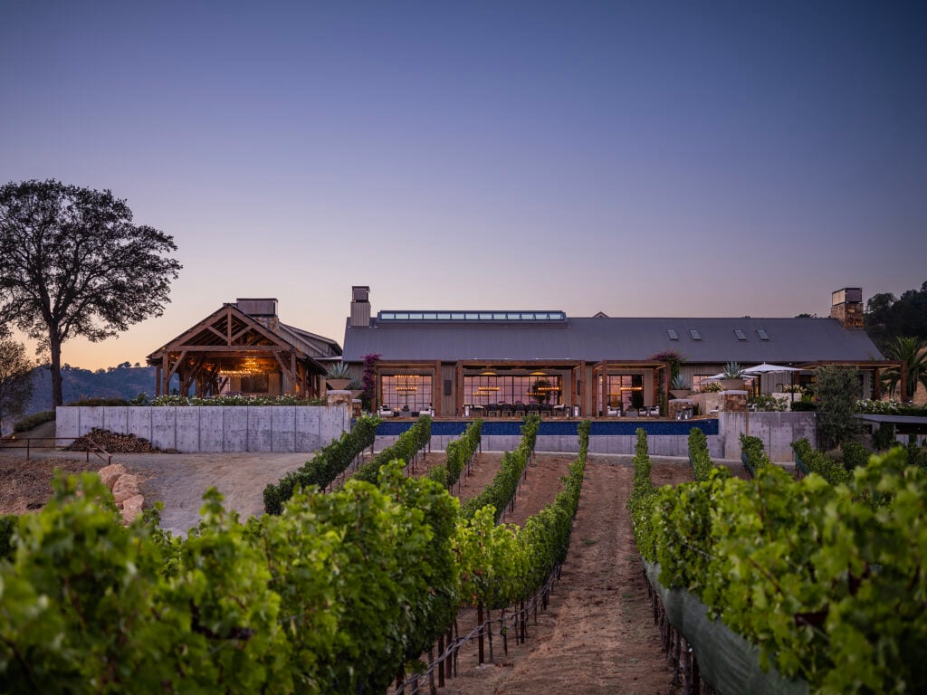 Napa valley custom home in vineyard