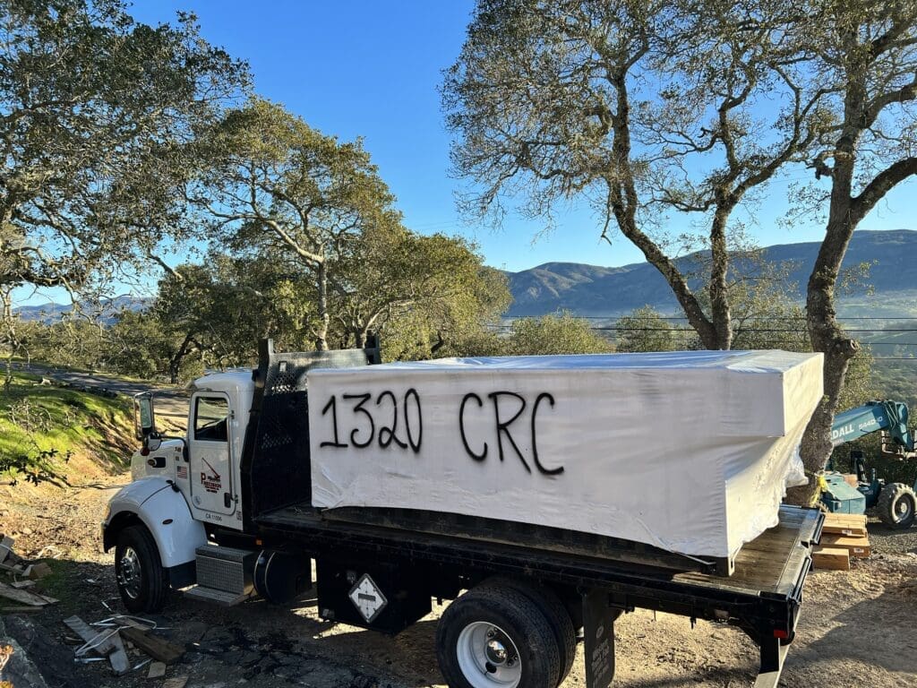 CRC receives a lumbar delivery at a custom home in Napa