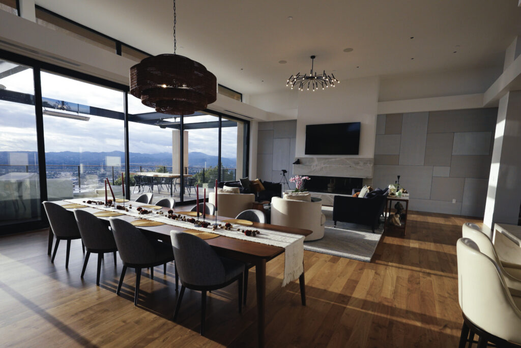 dining and living room with views of Napa CA