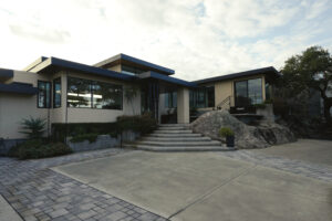 exterior entrance of a custom luxury home in Napa CA
